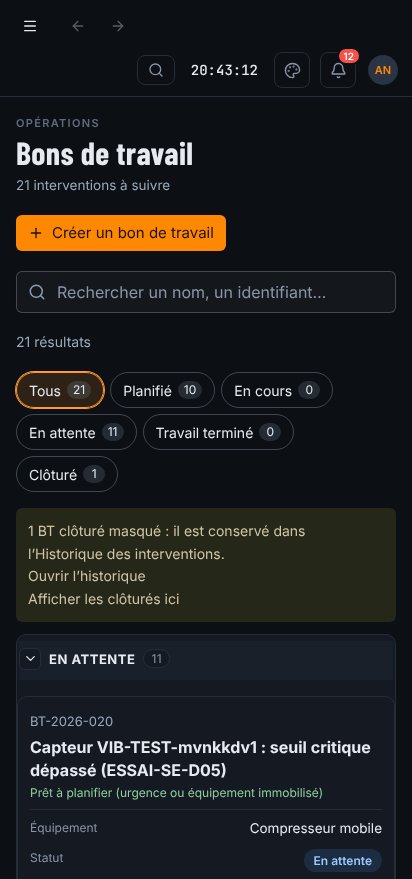 DT Maint sur le téléphone d’un mécanicien